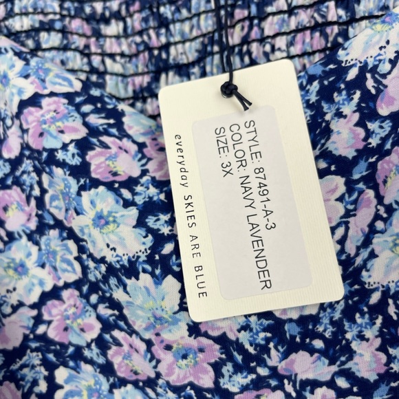 Skies Are Blue Curvy Floral sleeve Midi Dress Size 3X NWT - Picture 6 of 8